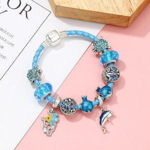 Summer Style Beads Charm Bracelets Leather Chain Bracelet Women Couples Pulseras