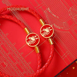 Lucky Dragon Shape Charm Bracelet High Braided Leather Couple Year