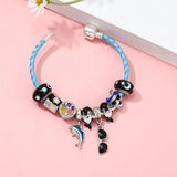 Leather Chain Charm Bracelets With Summer Style Dolphin Beads Bracelet