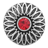 6pcs/lot Snap Button Bracelets Charm Red Rhinestone 18mm Snap Buttons