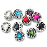 10pcs Mini Crystal Rhinestone 12mm Metal Snaps Charms for Snap Bracelet