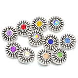 10pcs Mini Crystal Rhinestone 12mm Metal Snaps Charms for Snap Bracelet