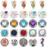 5pcs Snap Button Jewelry DIY Crystal Rhinestone Flower 12mm Snaps Buttons Charms