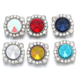 5pcs Snap Button Jewelry DIY Crystal Rhinestone Flower 12mm Snaps Buttons Charms