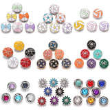 10pcs/lot Snap Button Charms Bracelets Mini Crystal Mixed Flower 12mm