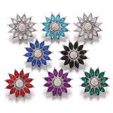 10pcs/lot Snap Button Charms Bracelets Mini Crystal Mixed Flower 12mm