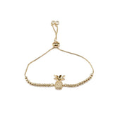 Multicolor CZ Pineapple Charm Bracelet Micro Paved Jewelry