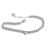 Stainless Steel Heart Charm Bracelet Bangle for Women