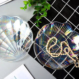 Shell Shape Glass Jewelry Display Plate Organizer