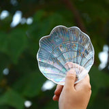 Shell Shape Glass Jewelry Display Plate Organizer