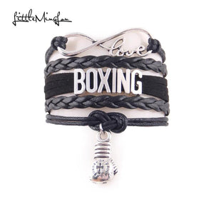 Minglou Boxing Bracelet Infinity Love Leather Wrap Men Women