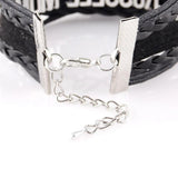 Minglou Boxing Bracelet Infinity Love Leather Wrap Men Women