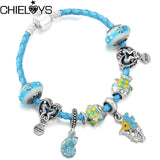 Summer Charm Bracelet Fish Frog Snails Beads Couples Jewelry Gift