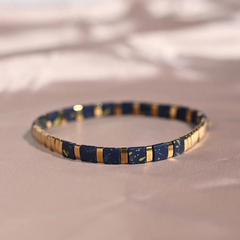 Hematite Tila Beads Bracelet for Women