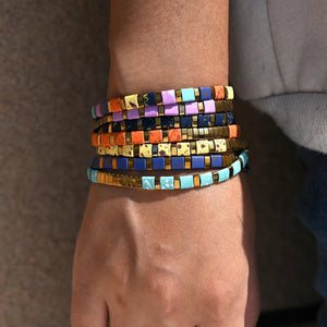 Hematite Tila Beads Bracelet for Women