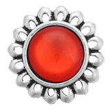 6pcs Red Crystal Flower Snap Buttons for Bracelet