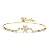 Snowflake Charm Bracelet Women CZ Zircon Stones Adjustable Jewelry