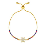 Snowflake Charm Bracelet Women CZ Zircon Stones Adjustable Jewelry