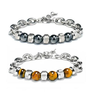 Men's Chakra Stainless Steel Beaded Bracelet