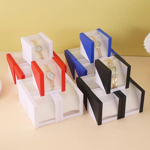 6Pcs Acrylic Watch Storage Box for Travel with Pillow