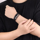 Stainless Steel Leather Rope Bracelet Multilayer Charm Bracelet