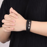 Stainless Steel Leather Rope Bracelet Multilayer Charm Bracelet