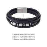 Stainless Steel Leather Rope Bracelet Multilayer Charm Bracelet