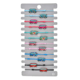 12pcs Elastic Carton Bus Charms Bracelets Women Child Rope Chain Wristband