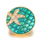 5pcs Snap Jewelry Starfish Flower 18mm Metal Snap Buttons for Bracelet Charms
