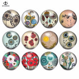 12pcs Music Note Glass Charms Snap Button DIY Bracelet