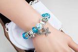 Sea Series Dolphin Charm Bracelet Starfish Seashell Pendant Bangle Gift B15409