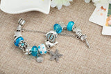 Sea Series Dolphin Charm Bracelet Starfish Seashell Pendant Bangle Gift B15409