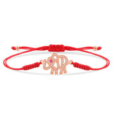 Elephant Charm Bracelet Good Luck Animal Red Cord Macrame Jewelry