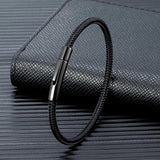 Men's Steel Wire Rope Cuff Bracelet Punk Style Charm