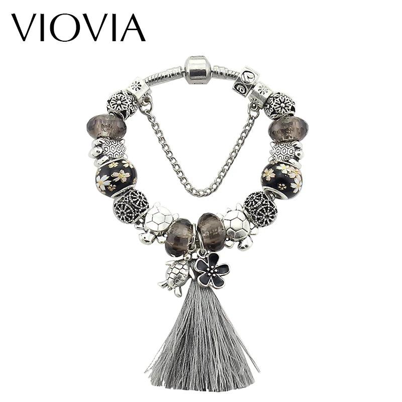 European Tortoise Charm Bracelet for Women Tassel DIY Jewelry