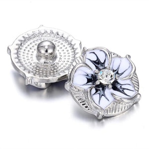 5pcs Flower Snap Button Jewelry 20mm 18mm Metal Fit Bracelet Bangle Necklace