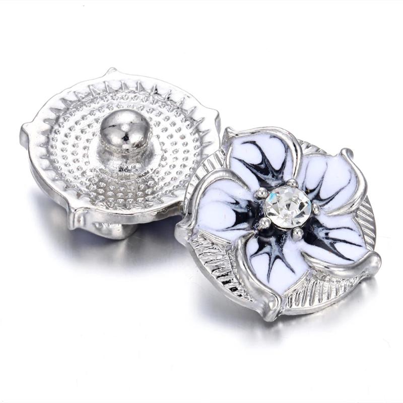 5pcs Flower Snap Button Jewelry 20mm 18mm Metal Fit Bracelet Bangle Necklace