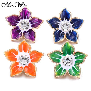 5pcs Flower Snap Button Jewelry 20mm 18mm Metal Fit Bracelet Bangle Necklace