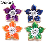 5pcs Flower Snap Button Jewelry 20mm 18mm Metal Fit Bracelet Bangle Necklace