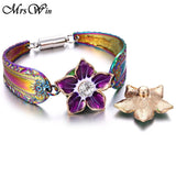 5pcs Flower Snap Button Jewelry 20mm 18mm Metal Fit Bracelet Bangle Necklace