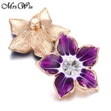 5pcs Flower Snap Button Jewelry 20mm 18mm Metal Fit Bracelet Bangle Necklace