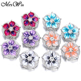 5pcs Flower Snap Button Jewelry 20mm 18mm Metal Fit Bracelet Bangle Necklace