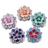 5pcs Flower Snap Button Jewelry 20mm 18mm Metal Fit Bracelet Bangle Necklace
