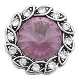 6pcs Pink Rhinestone Crystal Snap Buttons Fits Leather Snap Bracelet