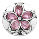 6pcs Pink Rhinestone Crystal Snap Buttons Fits Leather Snap Bracelet