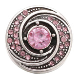 6pcs Pink Rhinestone Crystal Snap Buttons Fits Leather Snap Bracelet