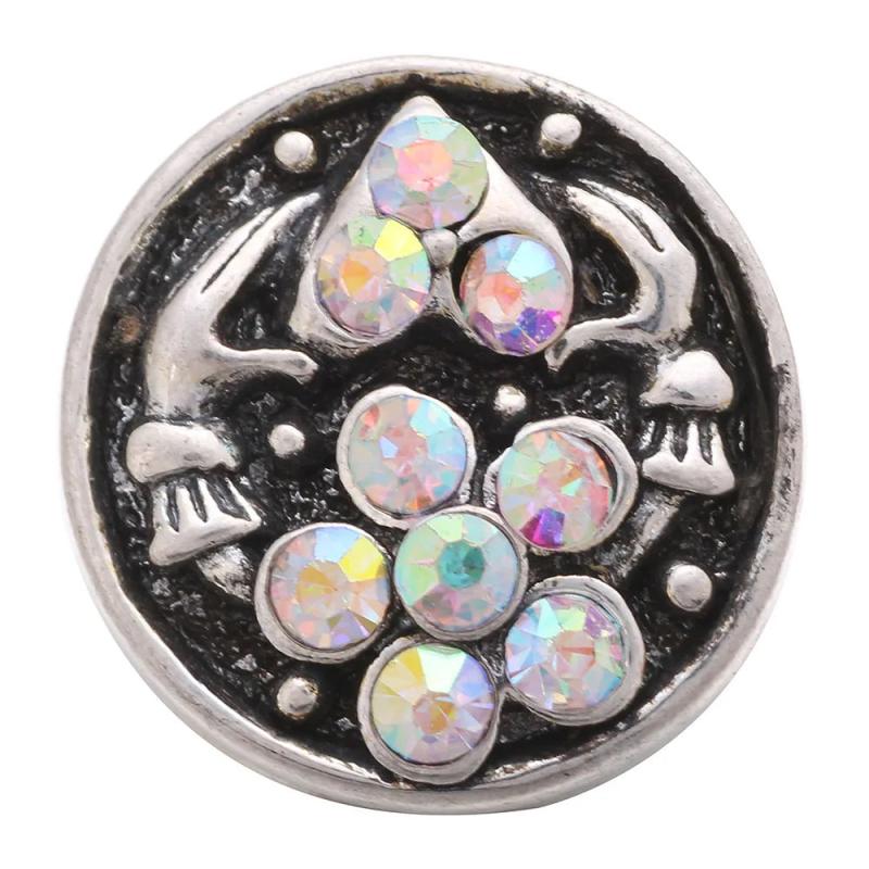 5pcs Mixed AB Color Rhinestone Snap Button Jewelry for Neckl