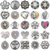 5pcs Mixed AB Color Rhinestone Snap Button Jewelry for Neckl