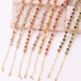 18K Plated Heart Evil Eye Charm Bracelet Women Boho Lucky Copper Chain