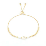 Initials Heart Bracelet for Women - Adjustable Charm Bracelet